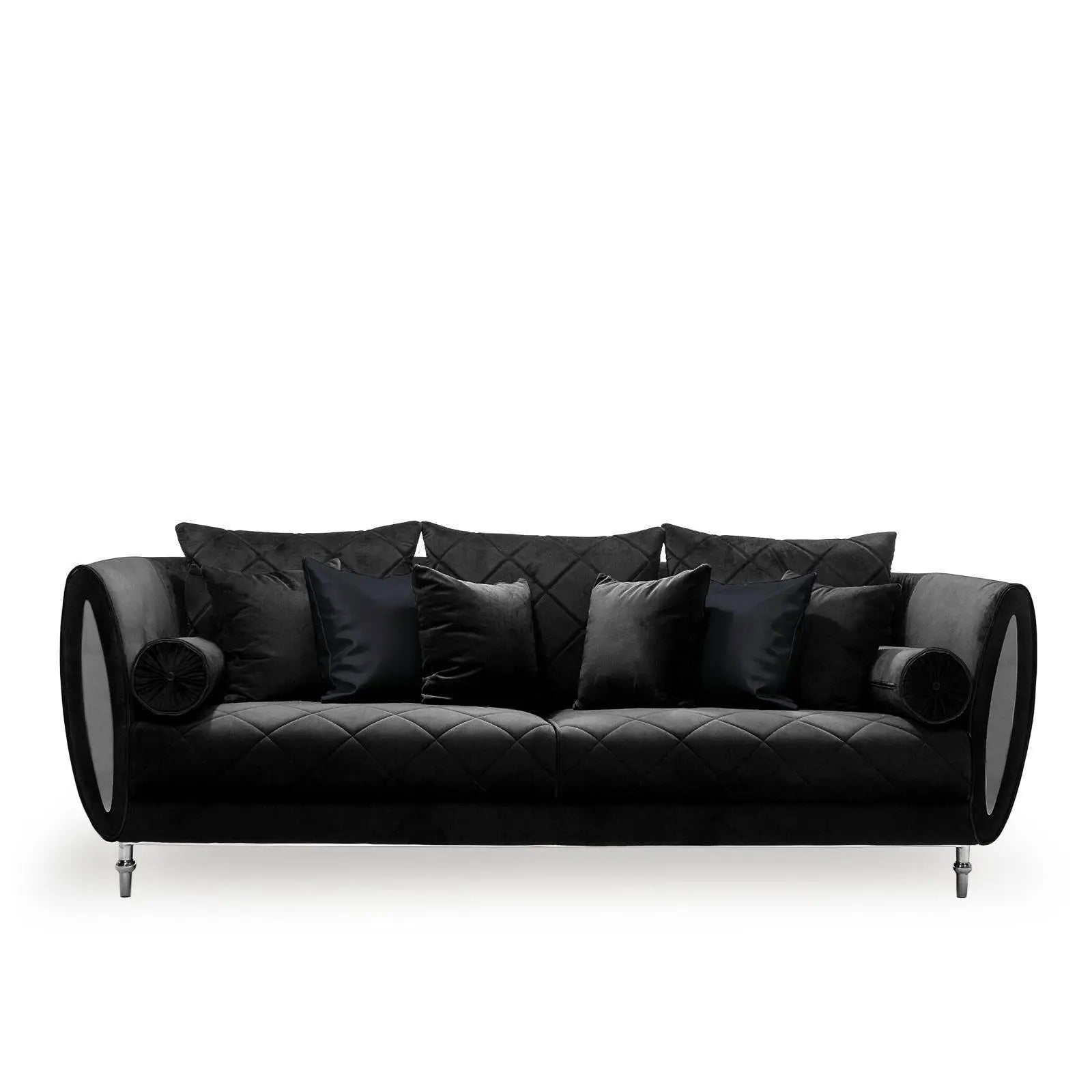 Cerchio Silver Black Sofa Set