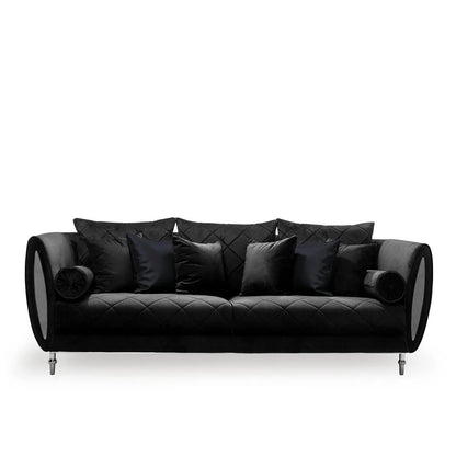 Cerchio Silver Black Sofa Set