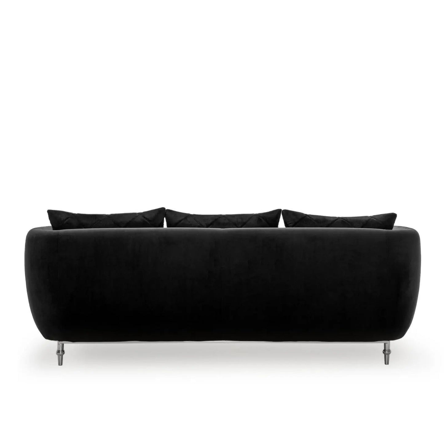 Cerchio Silver-Trim Sofa Set – Black