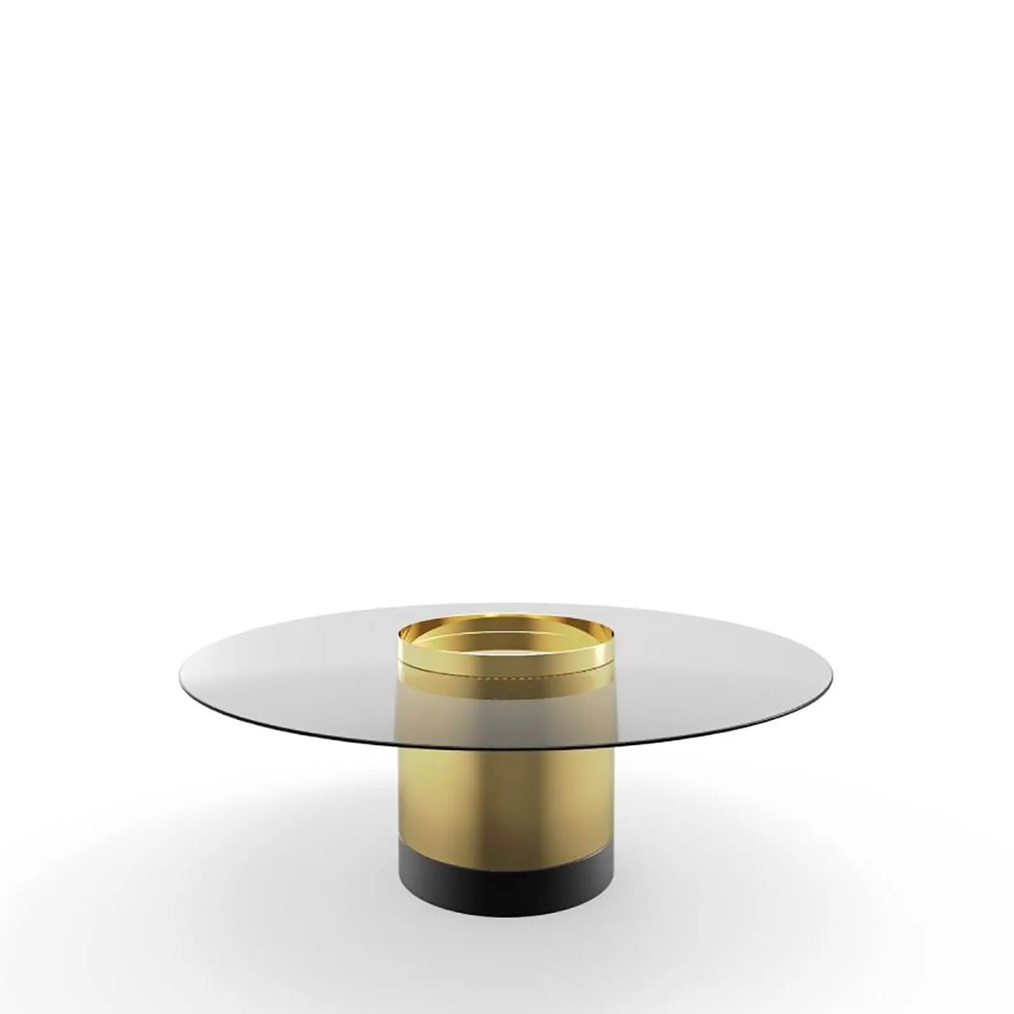 Cerchio Titanium Gold Polished Stainless Steel Base Large Coffee Table