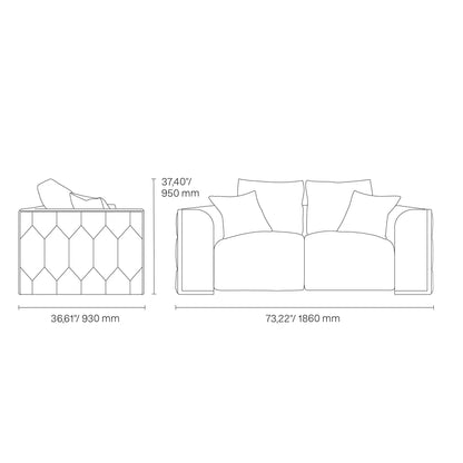 Dino Gold-Accent Sofa Set – Ivory