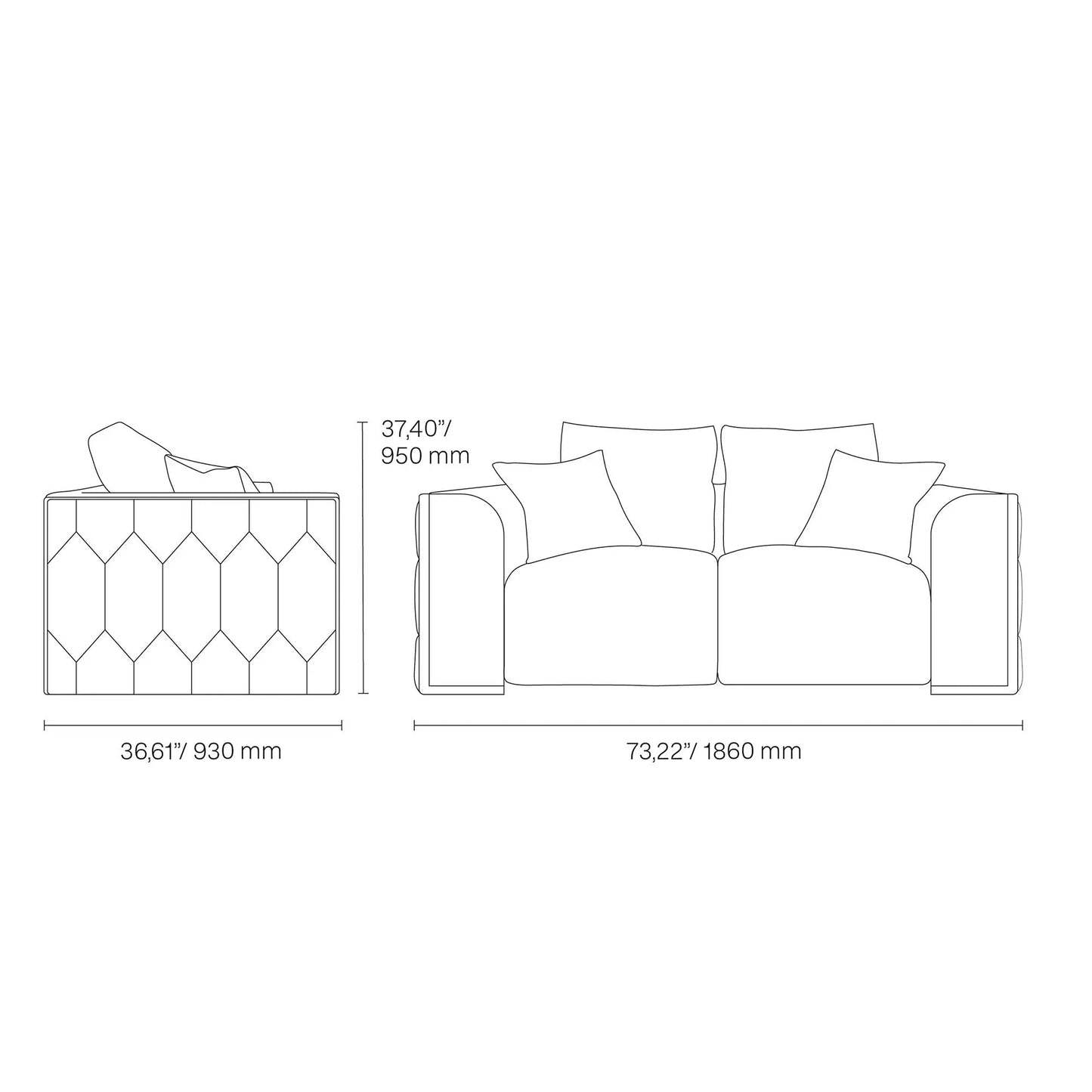 Dino Gold-Accent Sofa Set – Smoke