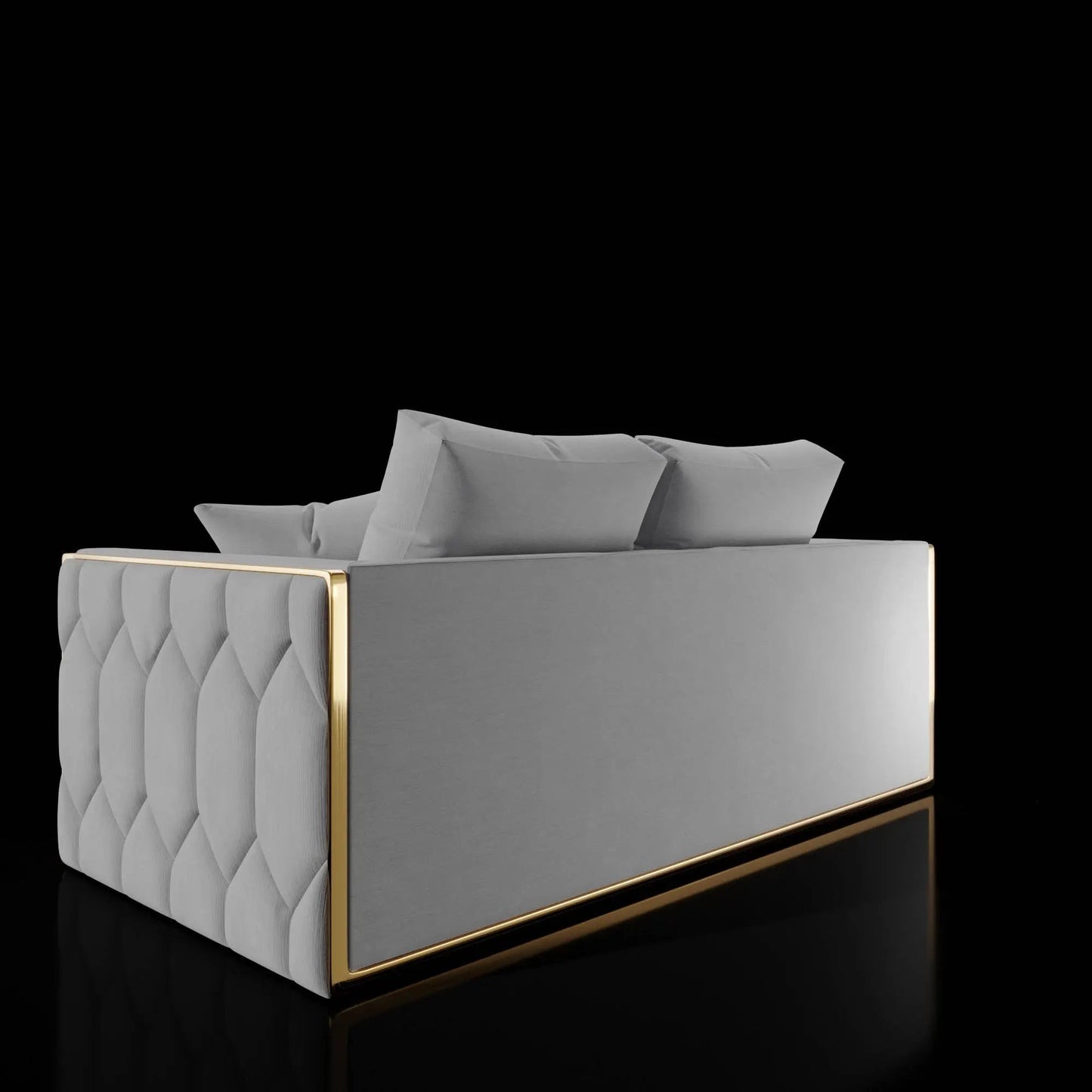 Dino Gold-Accent Sofa Set – Ivory