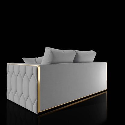 Dino Gold-Accent Sofa Set – Ivory