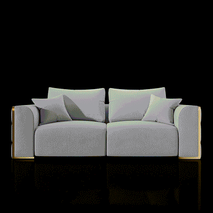Dino Gold-Accent Sofa Set – Ivory