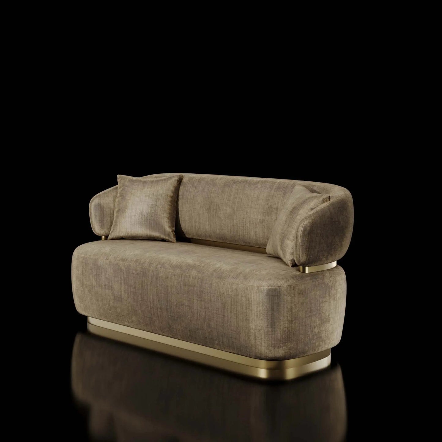 Emma Titanium Gold Sofa Set – Champagne