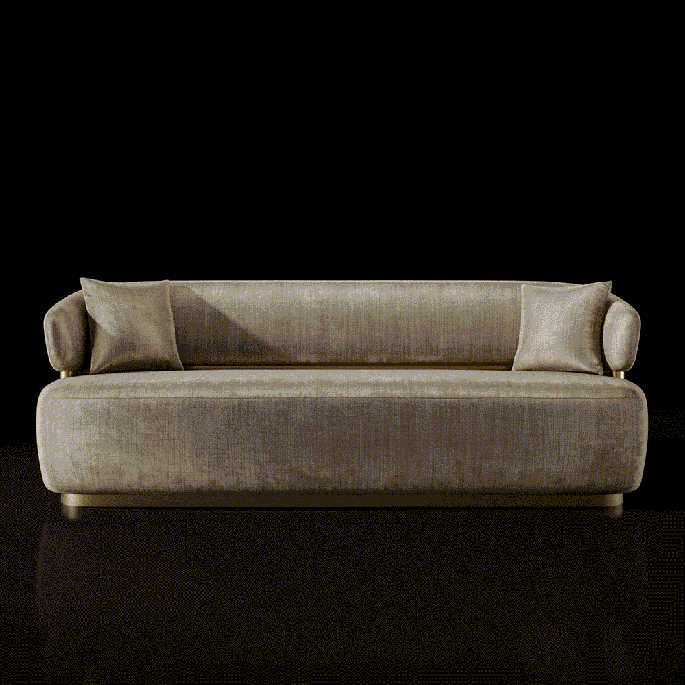 Emma Titanium Gold Sofa Set – Champagne