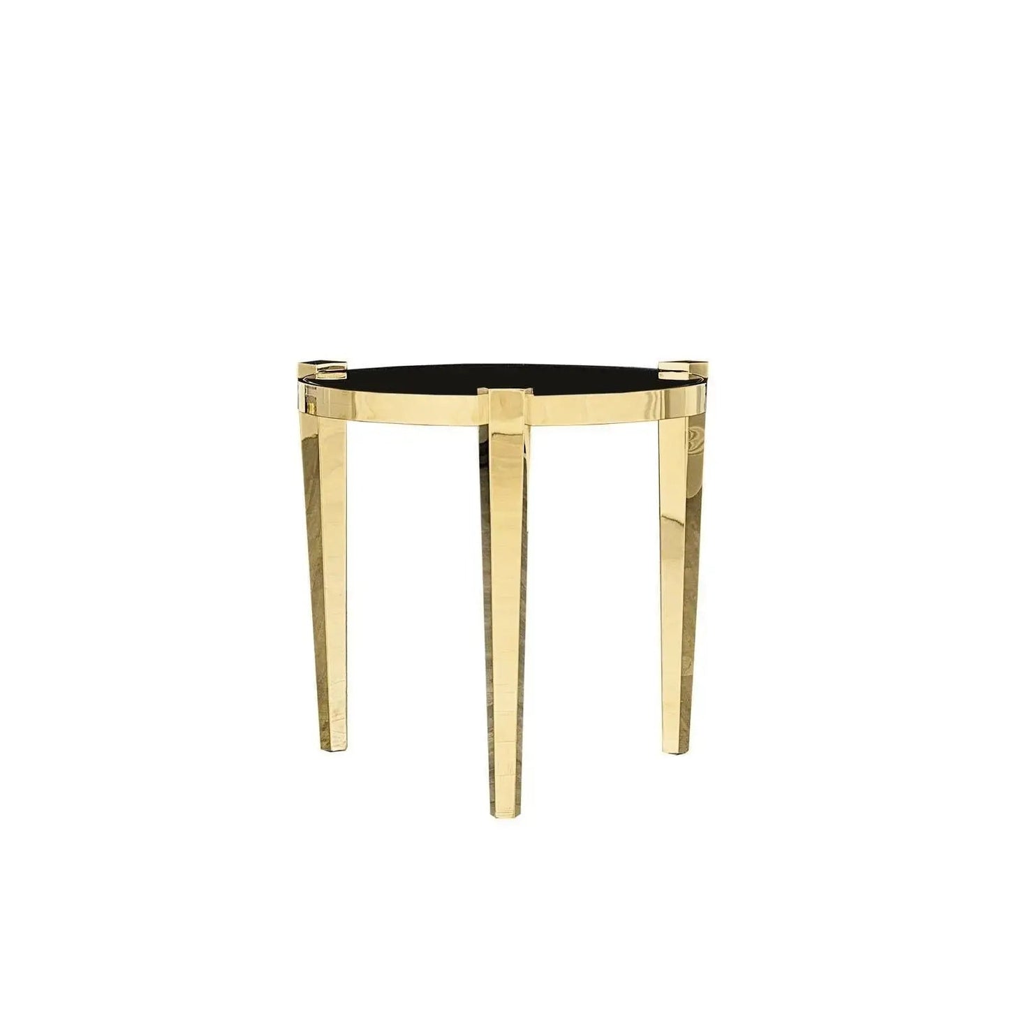 Enzo Titanium Gold Polished Stainless Steel Base End Table