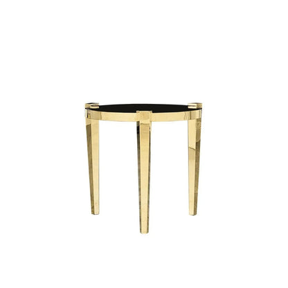 Enzo Titanium Gold Polished Stainless Steel Base End Table