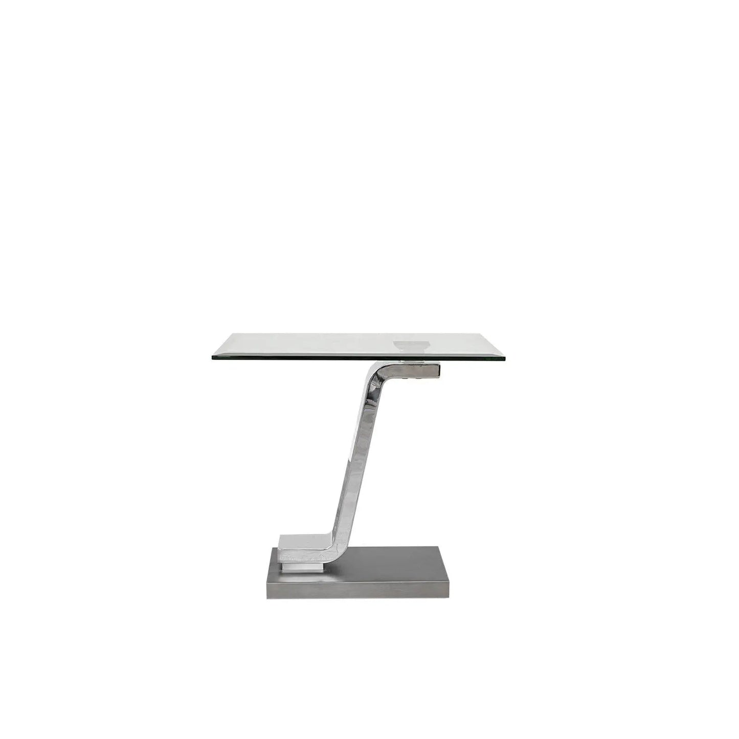 Float End Table | Silver Finish with Sleek Lines