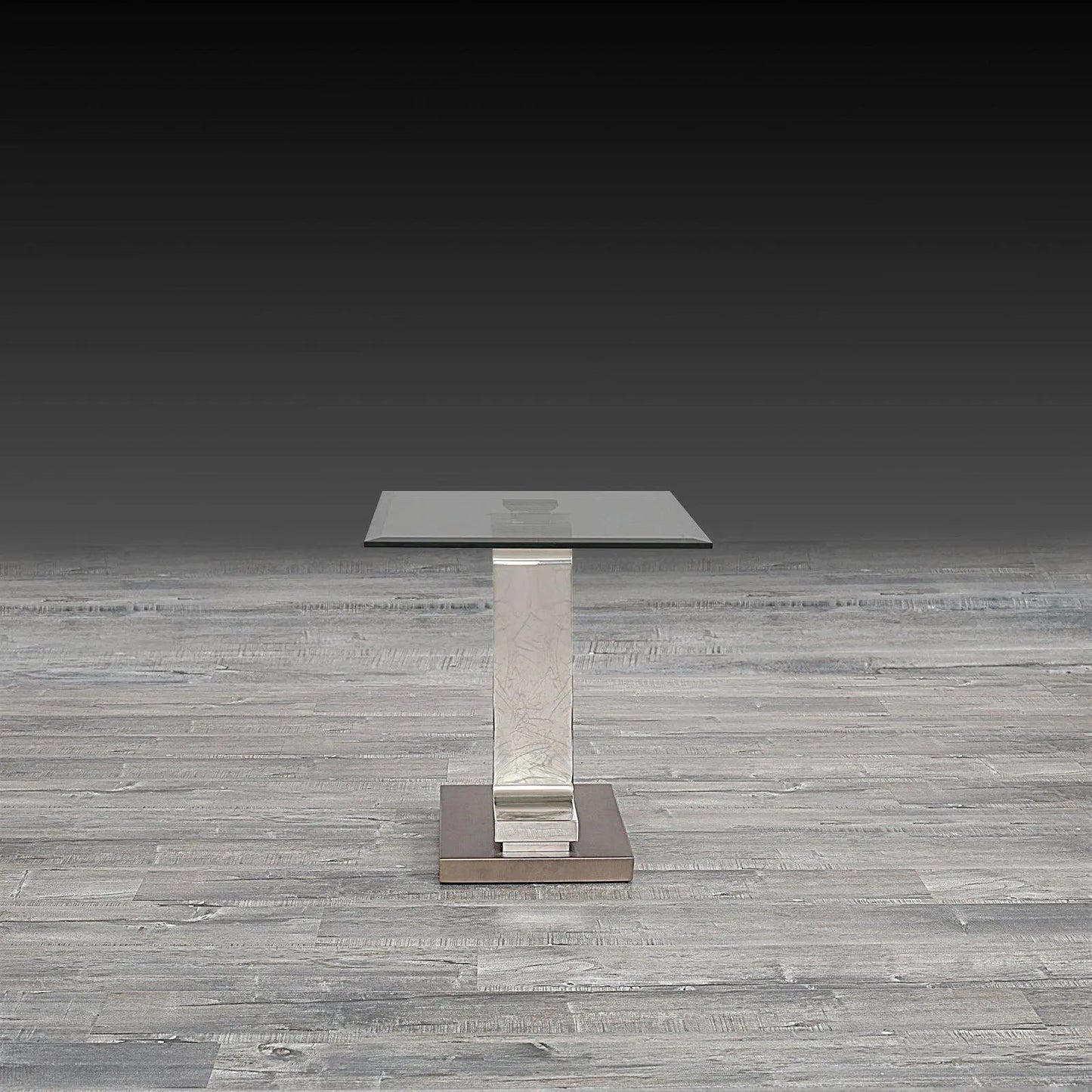 Float End Table | Silver Finish with Sleek Lines
