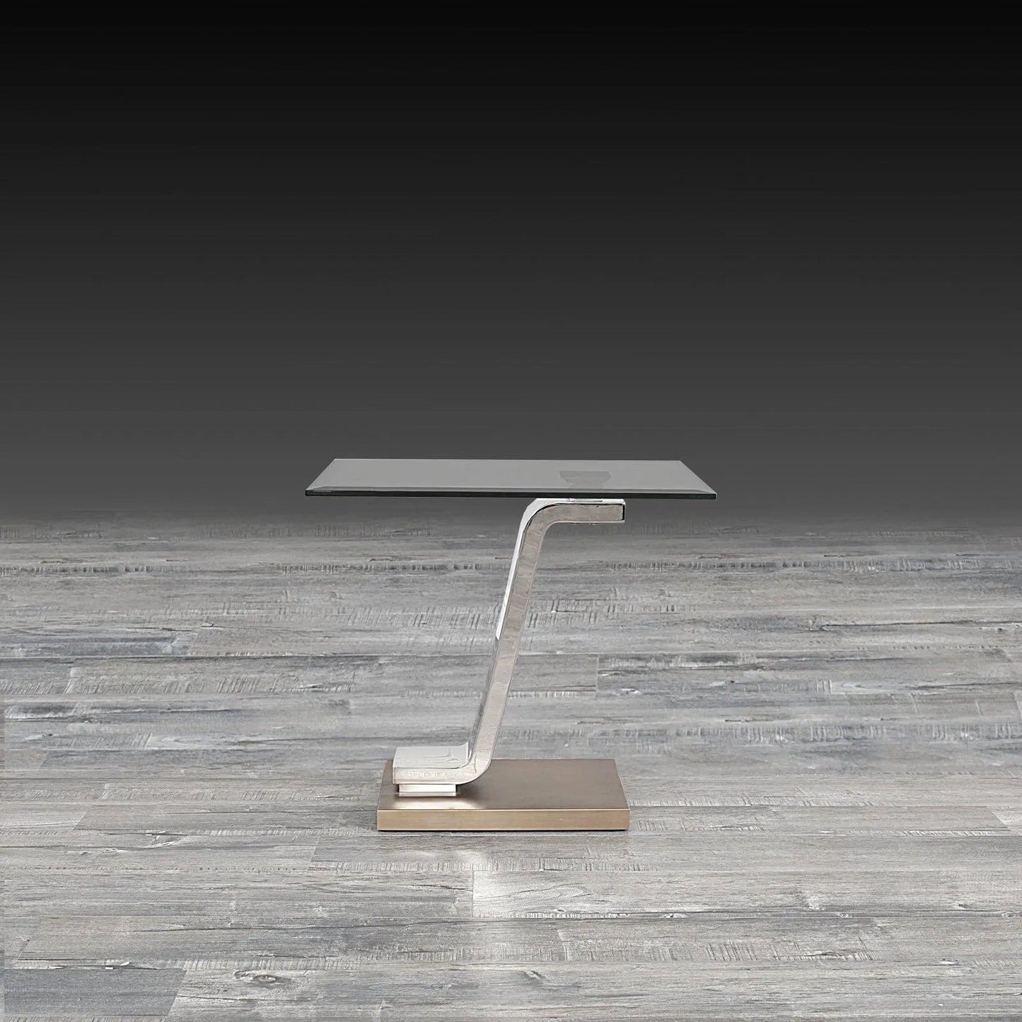 Float End Table | Silver Finish with Sleek Lines
