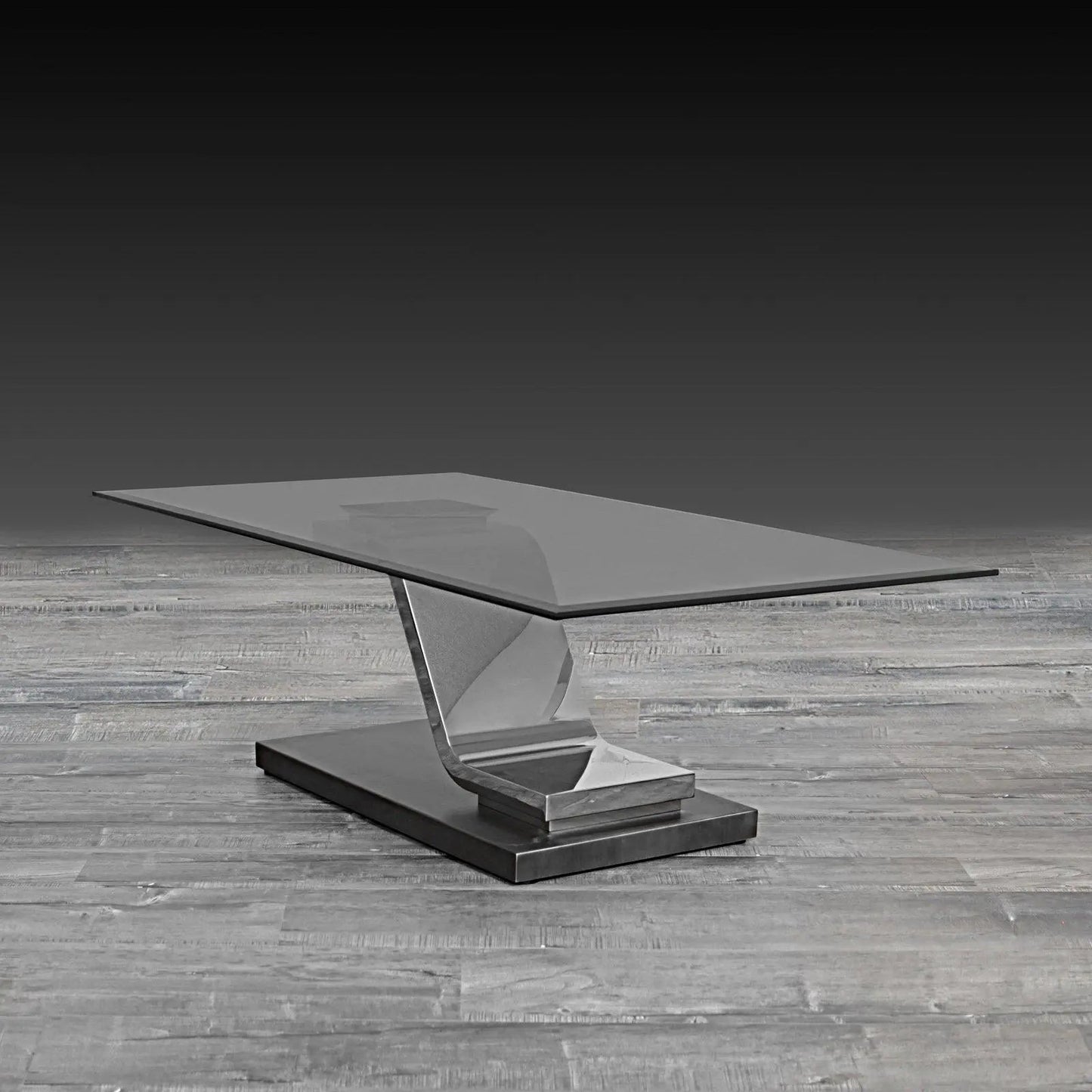 Float Silver Coffee Table with Contemporary Lines