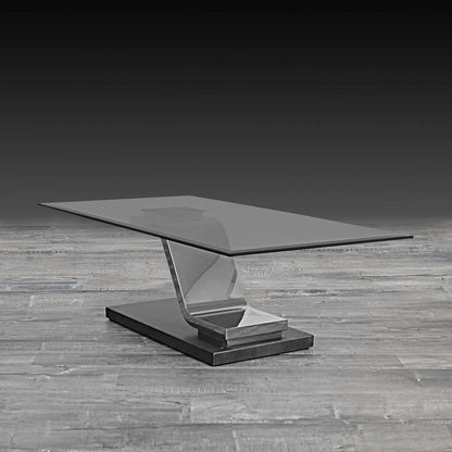 Float Silver Coffee Table with Contemporary Lines