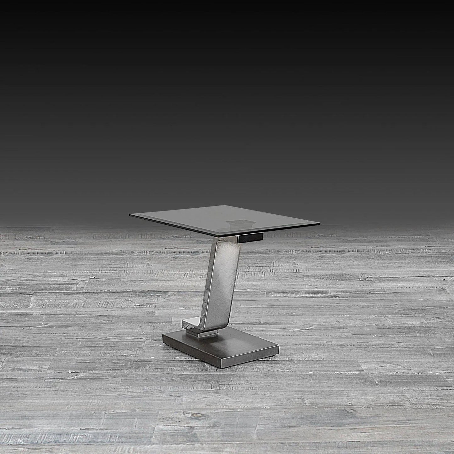 Float End Table | Silver Finish with Sleek Lines