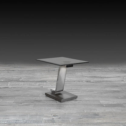 Float End Table | Silver Finish with Sleek Lines