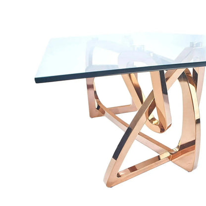 Flow Sleek Glass-Top Dining Table