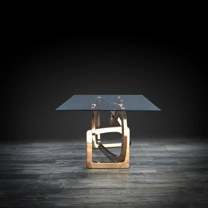 Flow Sleek Glass-Top Dining Table