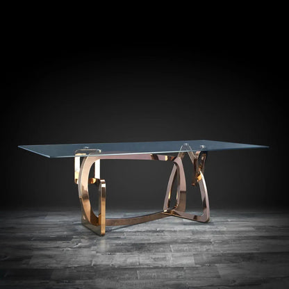 Flow Sleek Glass-Top Dining Table