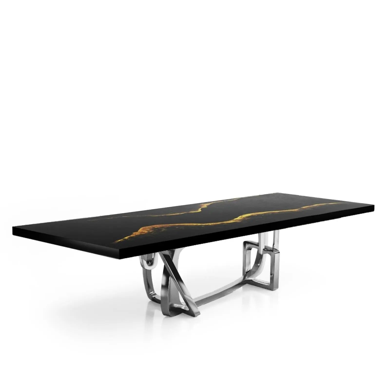 Flow Silver Black Mountain Large Dining Table RG