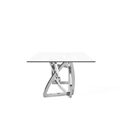 Flow Sleek Glass-Top Dining Table
