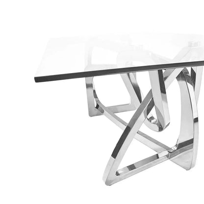 Flow Sleek Glass-Top Dining Table