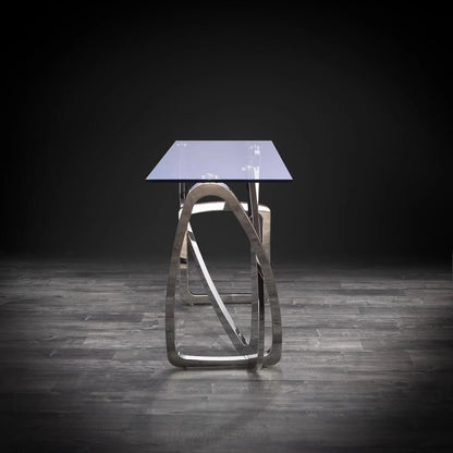 Flow Clear Glass Top Console Table for Minimalist Style