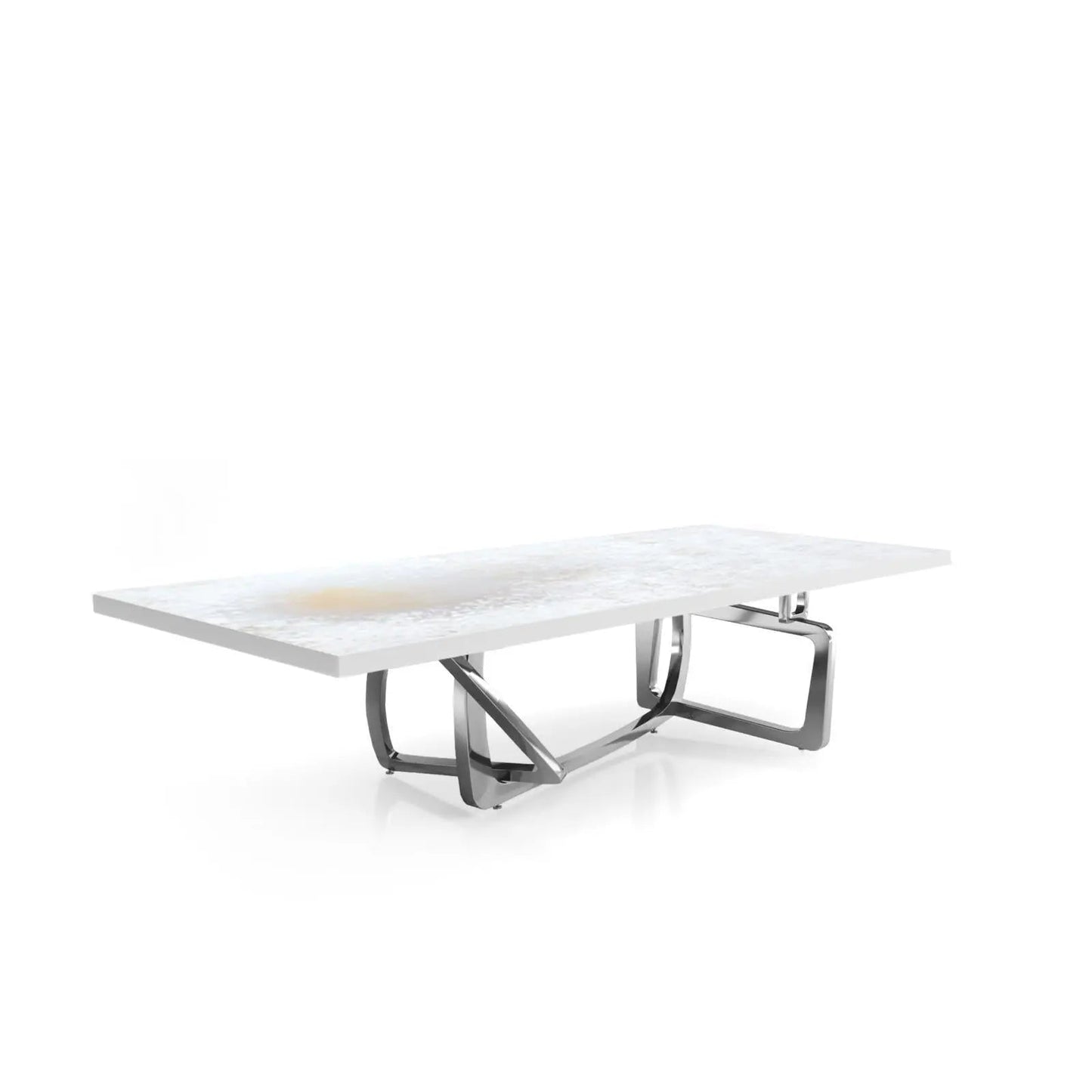 Flow Silver White Art Small Coffee Table