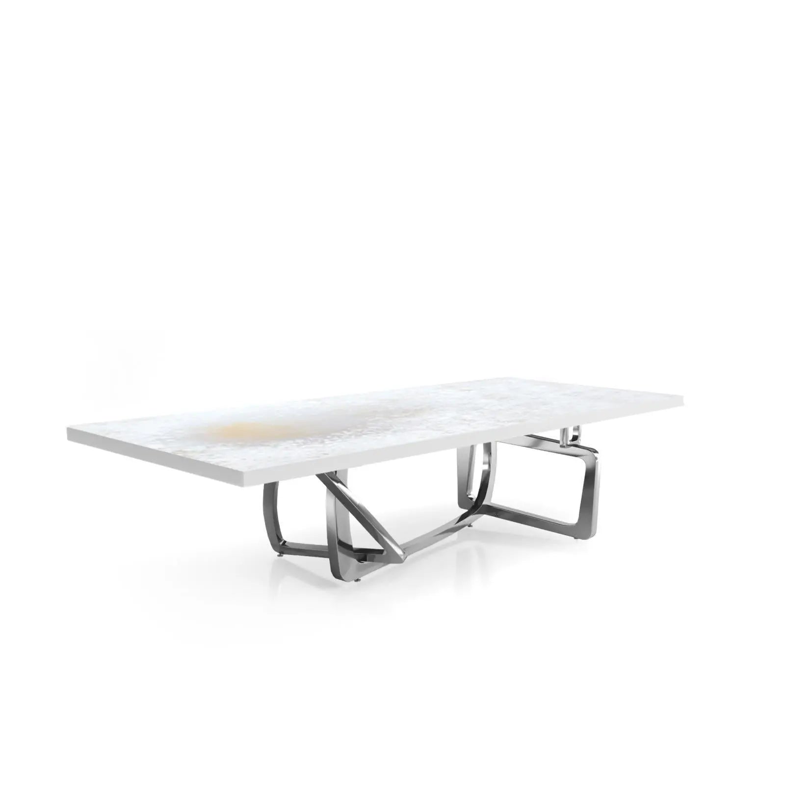 Flow Silver White Art Small Coffee Table