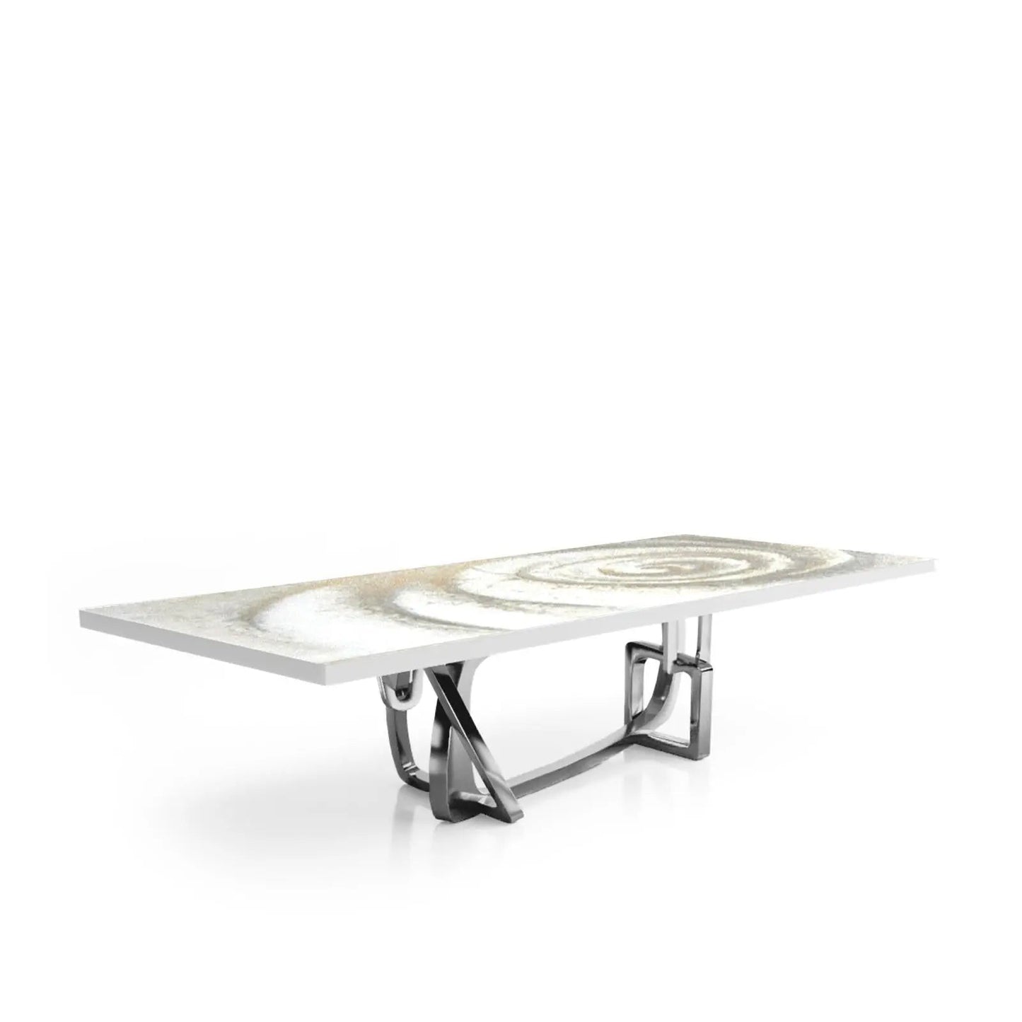 Flow Silver White Fiore Small Dining Table