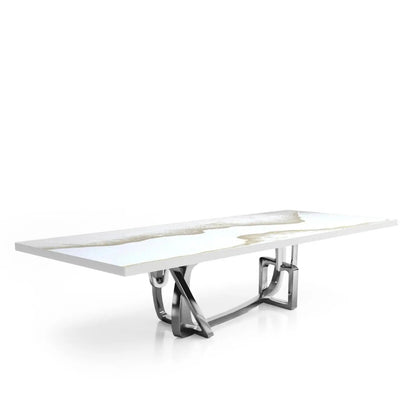 Flow Silver White Mountain Large Dining Table