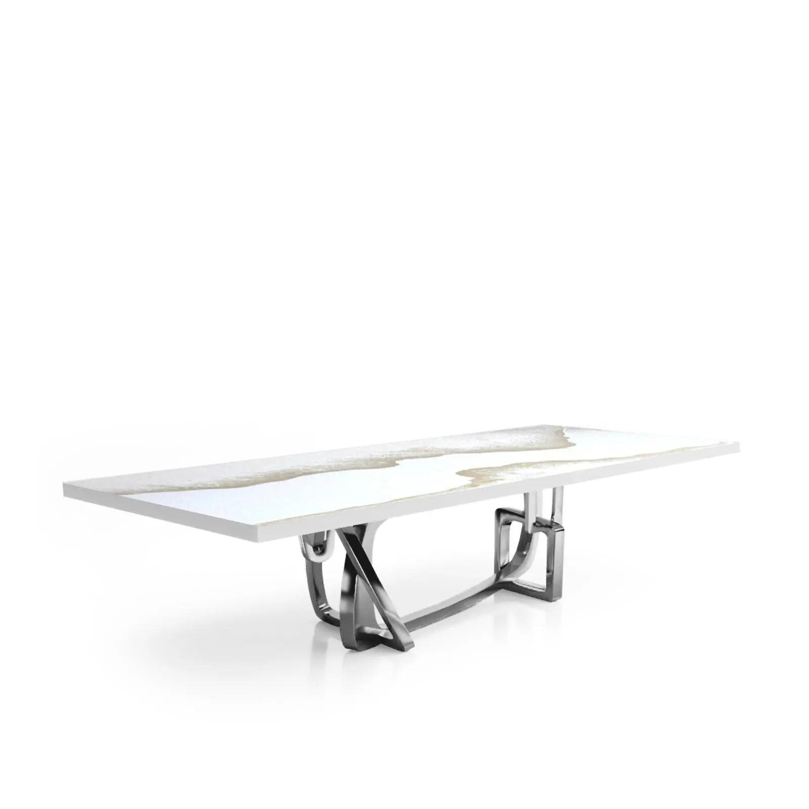Flow Silver White Mountain Small Dining Table