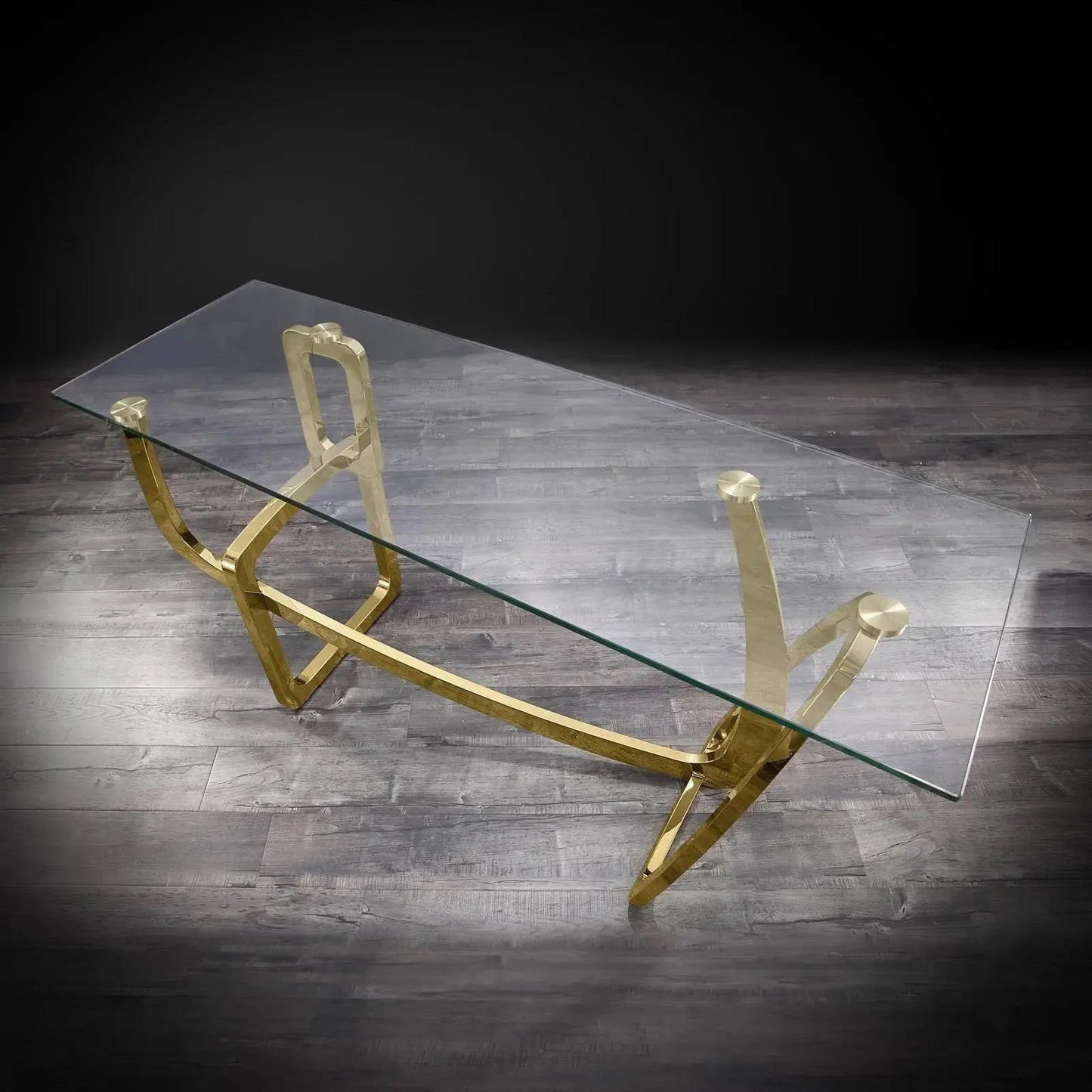 Flow Clear Glass Top Console Table for Minimalist Style
