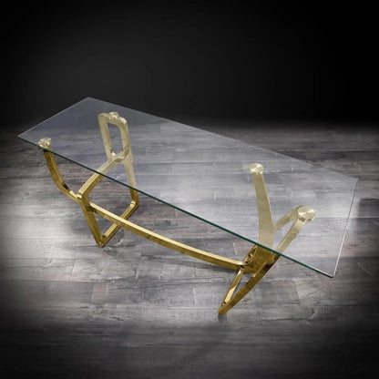 Flow Clear Glass Top Console Table for Minimalist Style