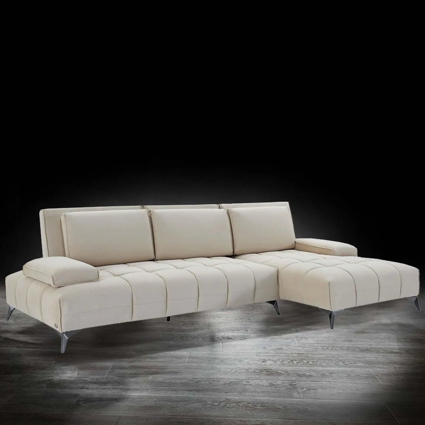 Francesco LAF Sofa Chaise Sectional – Black Base Edition