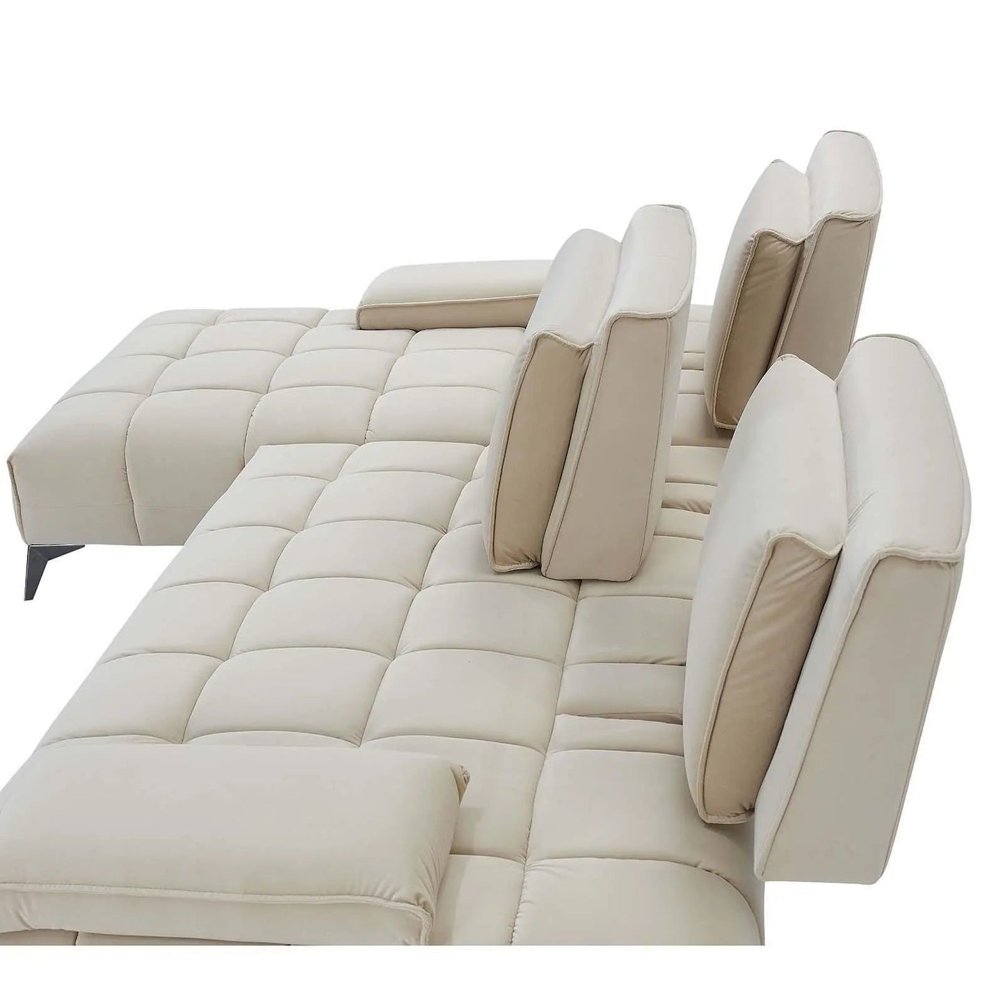 Francesco RAF Sofa Chaise Sectional | Sleek Black Base