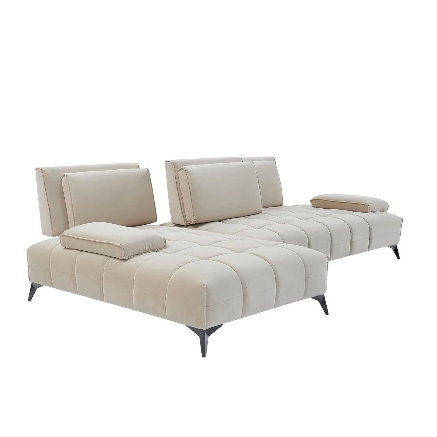 Francesco RAF Sofa Chaise Sectional | Sleek Black Base