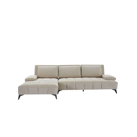 Francesco Bl Right Sofa Chaise Beige Sectional