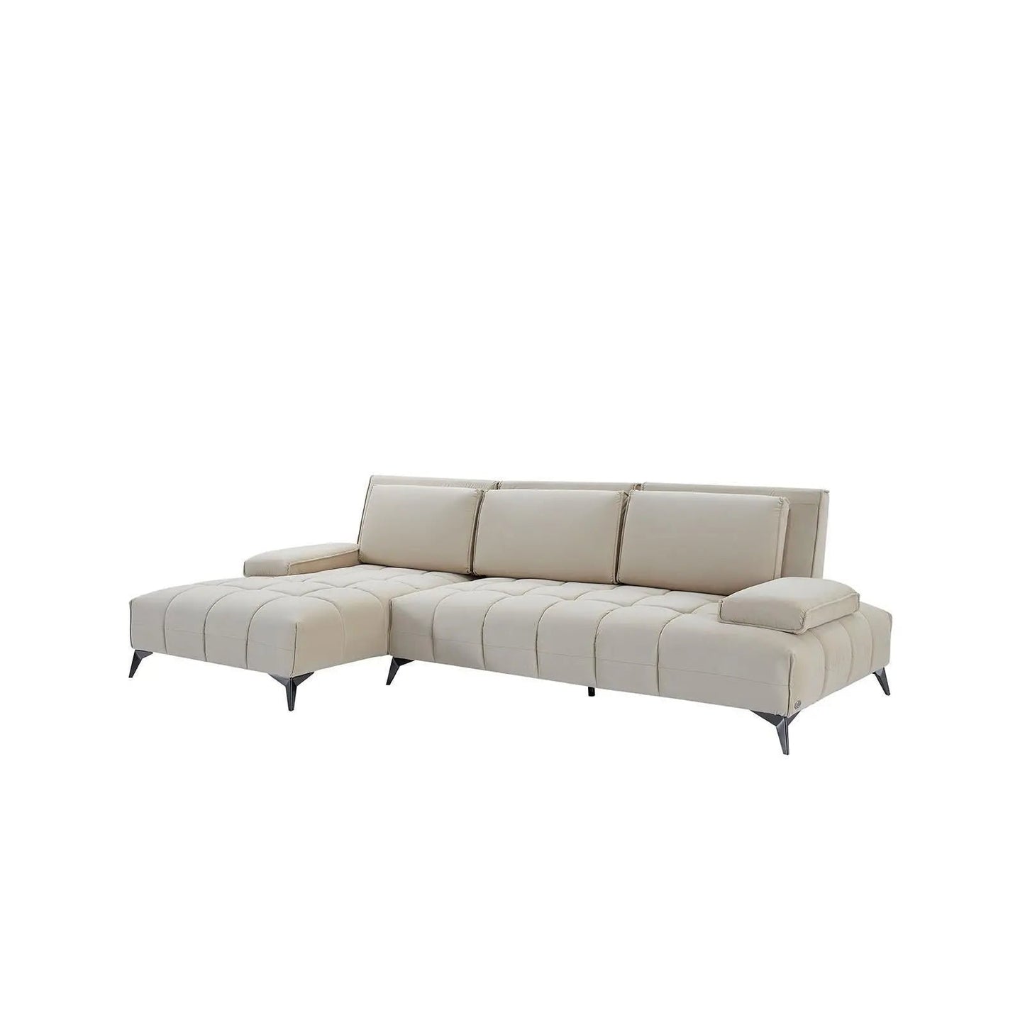 Francesco RAF Sofa Chaise Sectional | Sleek Black Base