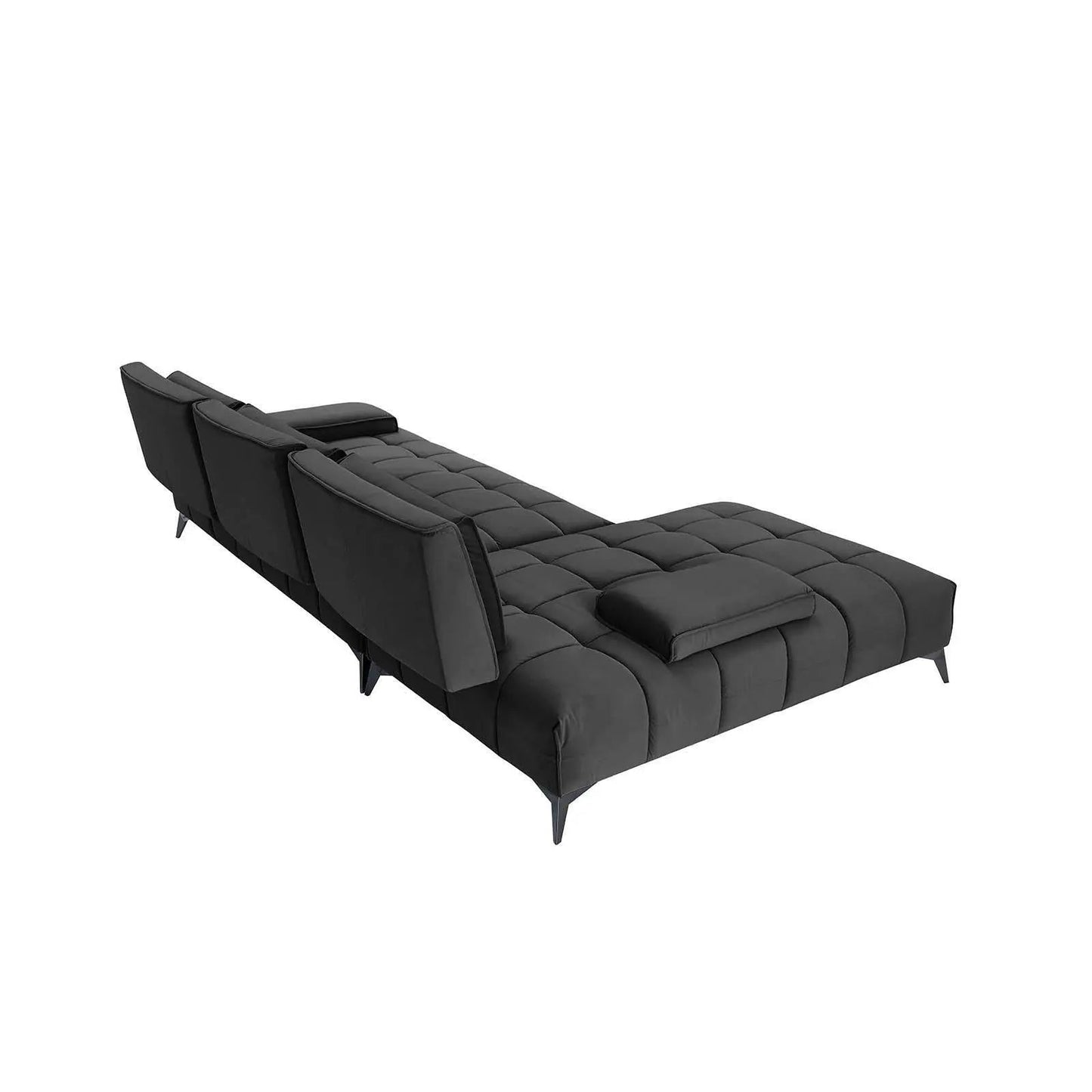 Francesco RAF Sofa Chaise Sectional | Sleek Black Base