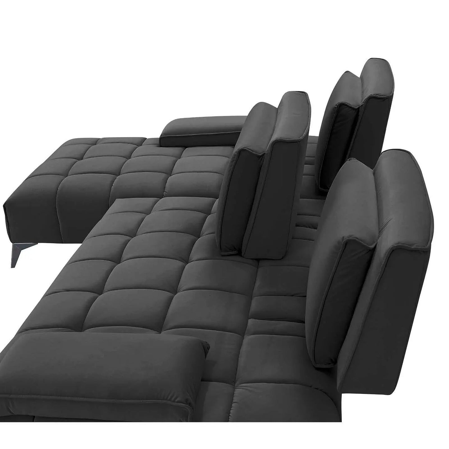 Francesco RAF Sofa Chaise Sectional | Sleek Black Base