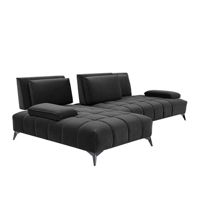 Francesco RAF Sofa Chaise Sectional | Sleek Black Base