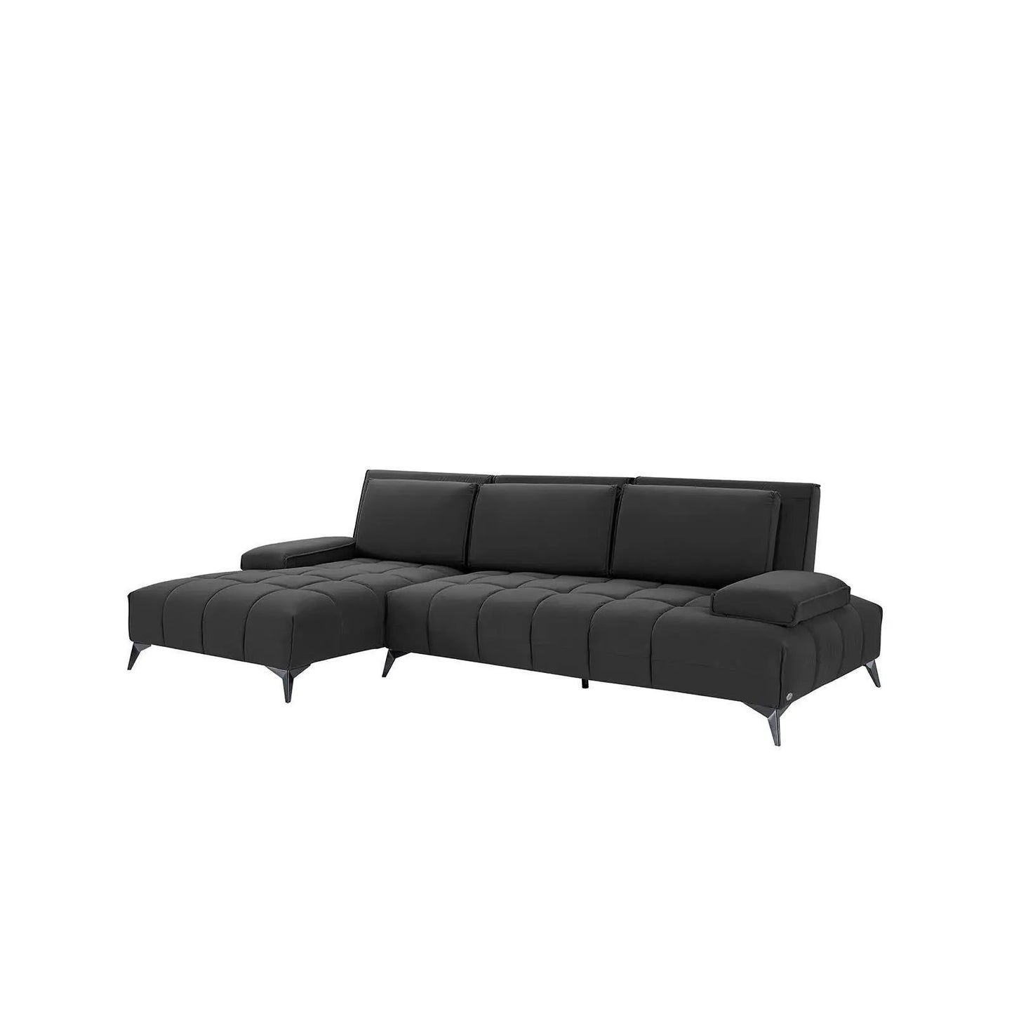 Francesco RAF Sofa Chaise Sectional | Sleek Black Base