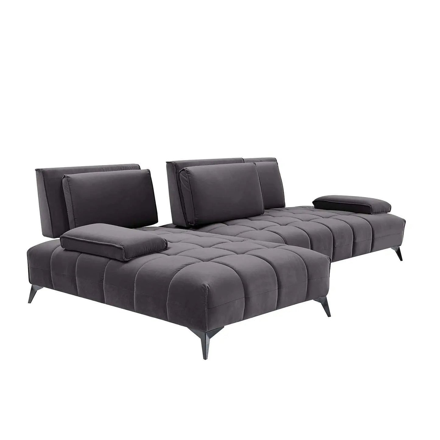 Francesco RAF Sofa Chaise Sectional | Sleek Black Base