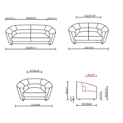 Giovanni Contemporary Sofa Set – Taupe