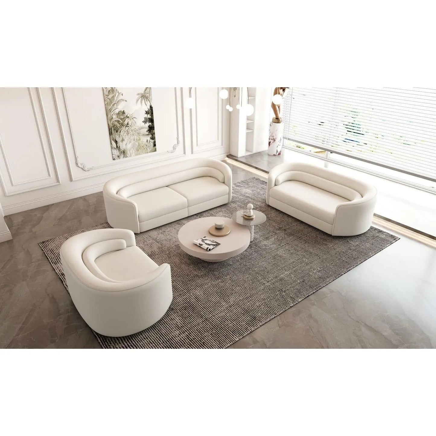 Giovanni Modern Sofa Set – White