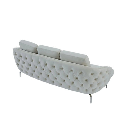Giulia Silver Sofa Chaise Set – Beige
