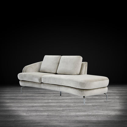 Giulia Silver Sofa Chaise Set – Beige