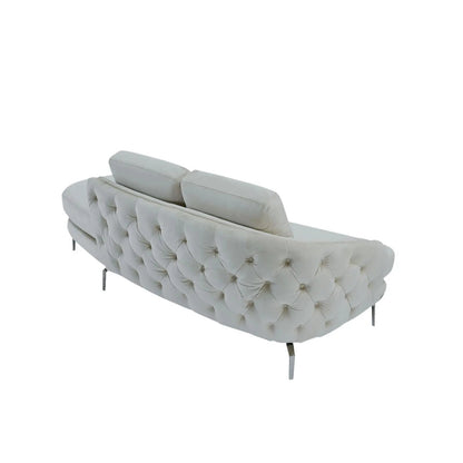 Giulia Silver Sofa Chaise Set – Beige