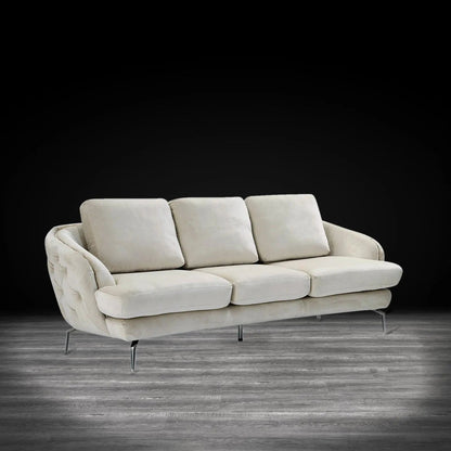 Giulia Silver Sofa Chaise Set – Beige